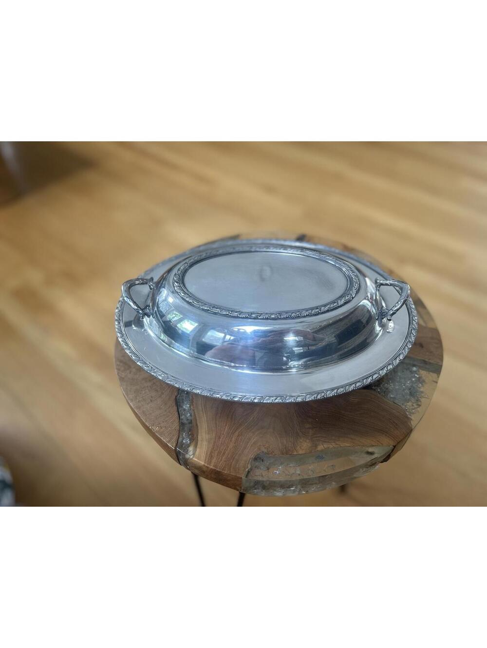 WM ROGERS Vintage Silver Plated Serving Tray with Lid